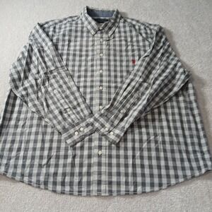 US POLO ASSN Mens Gingham Button Down Shirt Red Horse Logo Size 2XL